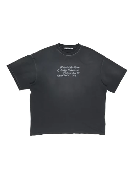 Женская футболка Acne Studios с принтом, черная