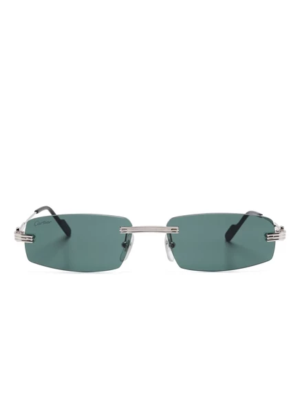 Солнцезащитные очки в прямоугольной оправе Cartier Eyewear silver