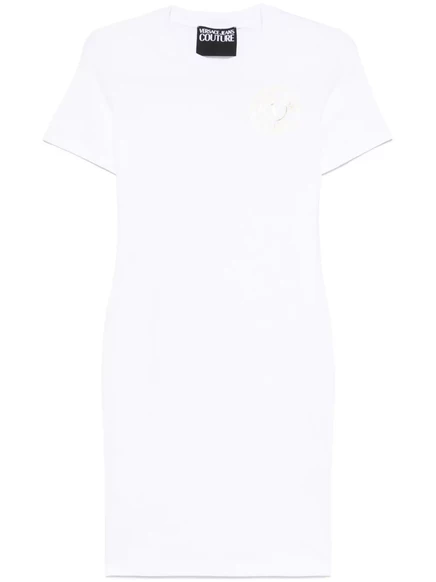Мини-платье с логотипом Versace Jeans Couture white