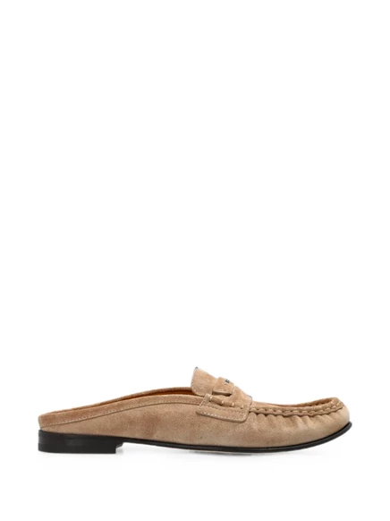 Женские сабо Fendi из замши, бежевые