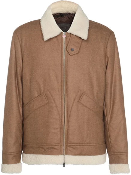 Куртка из овечьей шерсти Kiton с отделкой  brown