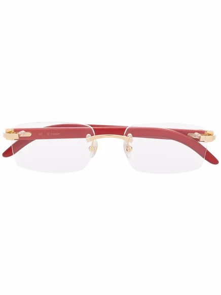 Очки Cartier Eyewear без оправы, квадратные, черные