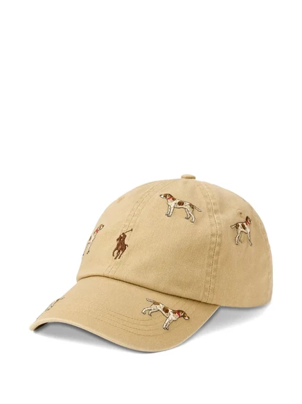 Мужская бейсболка Polo Ralph Lauren с вышивкой собаки, песочная
