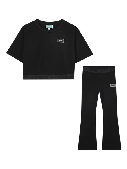 Спортивный костюм с аппликацией логотипа Kenzo Kids black