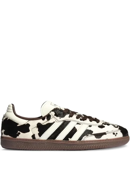 Женские кроссовки Adidas Samba OG, белые с принтом