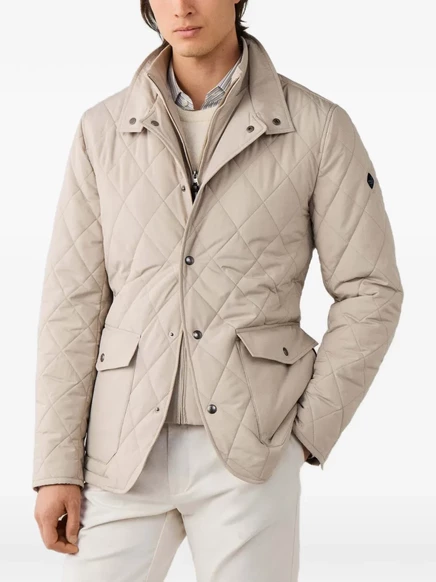 Мужская стеганая куртка Hackett London Paddock, бежевая