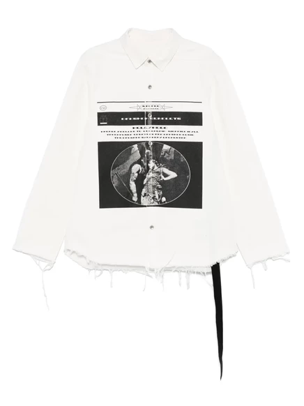 Верхняя рубашка с логотипом Rick Owens DRKSHDW white