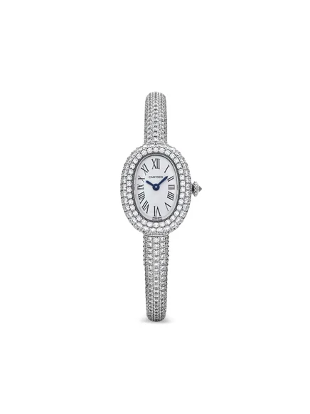 Часы Cartier Baignoire 25 мм белое золото, бриллианты