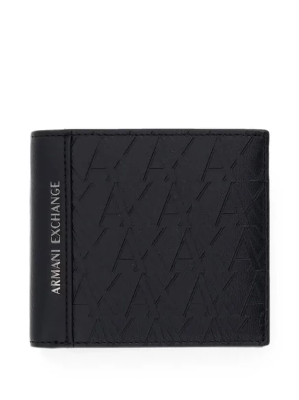 Мужской кошелек Armani Exchange с монограммой, черный