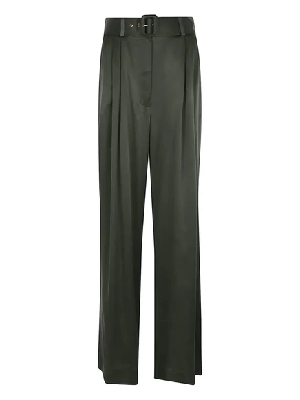 Плиссированные брюки с поясом от ZIMMERMANN green