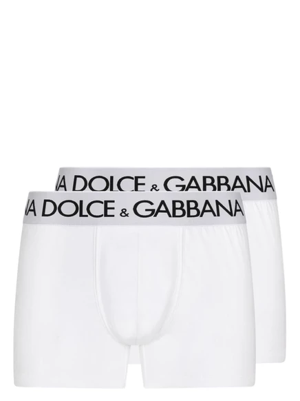 Мужские боксеры Dolce & Gabbana хлопковые с логотипом, белые, 2 шт