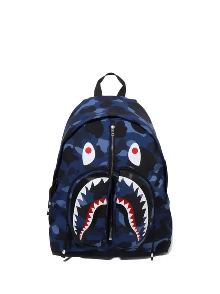Рюкзак BATHING APE® с камуфляжным рисунком акулы для купания blue