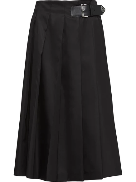 Плиссированная юбка из нейлона Prada Re-Nylon black