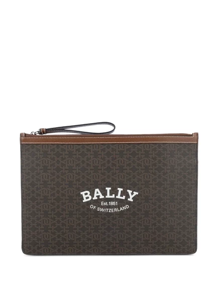 Мужской клатч Bally с монограммой, коричневый