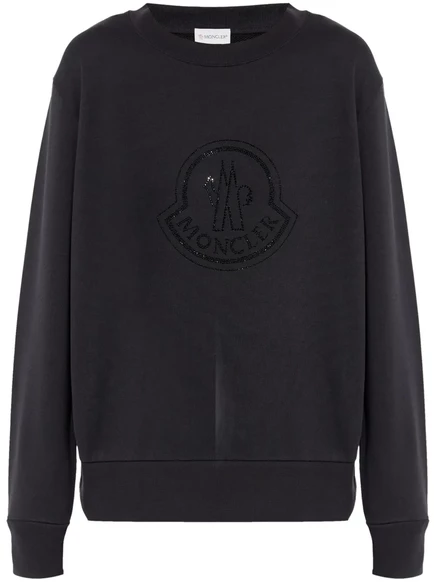 Толстовка Moncler, украшенная кристаллами black