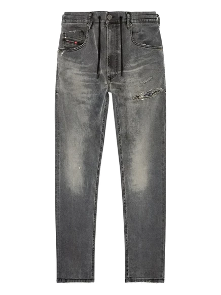 Мужские джинсы Diesel D-Krooley рваные на кулиске, серые