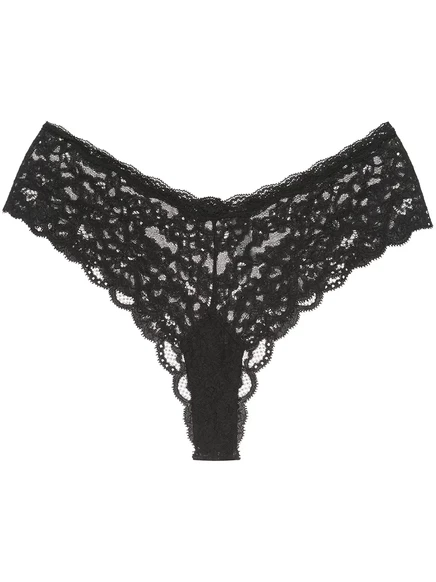 Женские трусы Fleur du Mal Charlotte чиккини кружевные, черные