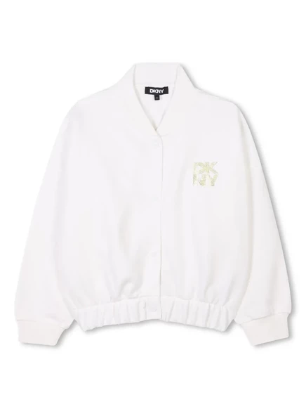 Куртка-бомбер с логотипом Dkny Kids white