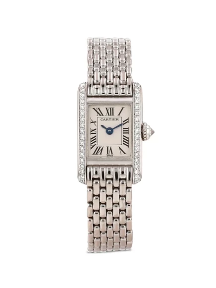 Женские часы Cartier Mini Tank 25 мм, кремовые