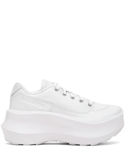 Кожаные кроссовки Salomon на платформе Comme Des Garçons white