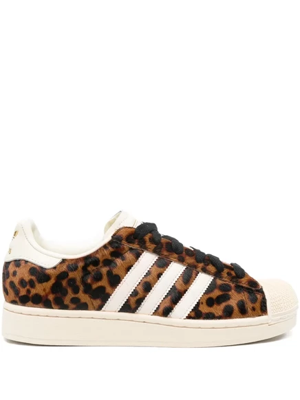 Женские кроссовки Adidas Superstar, леопардовые, коричневые