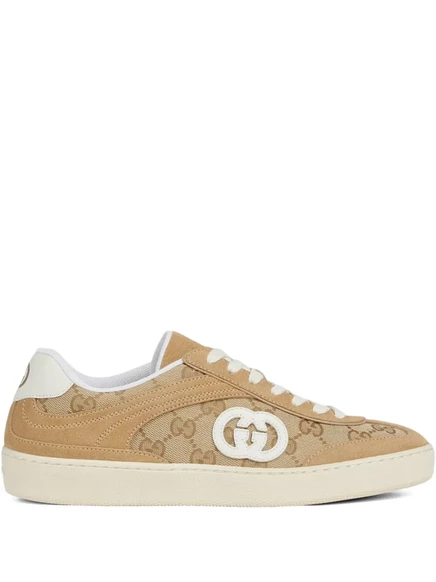 Женские кеды Gucci G75 кожаные, коричневые