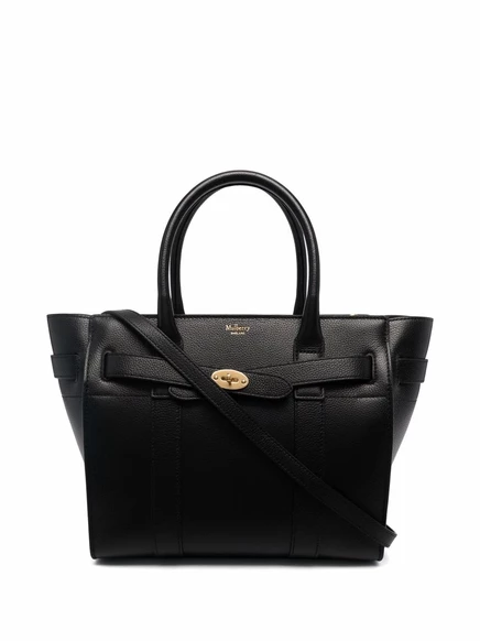 Кожаная сумка-тотализатор Mulberry Bayswater black