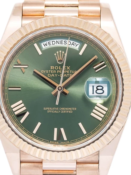 Мужские часы Rolex Day-Date 40 мм 18K, зеленый