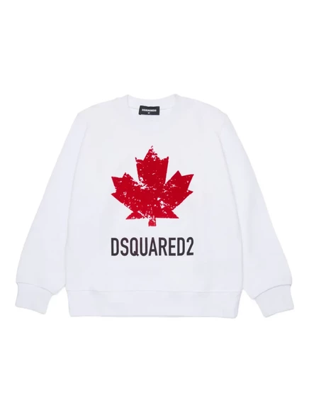 Детская хлопковая толстовка DSQUARED2 Kids, белая
