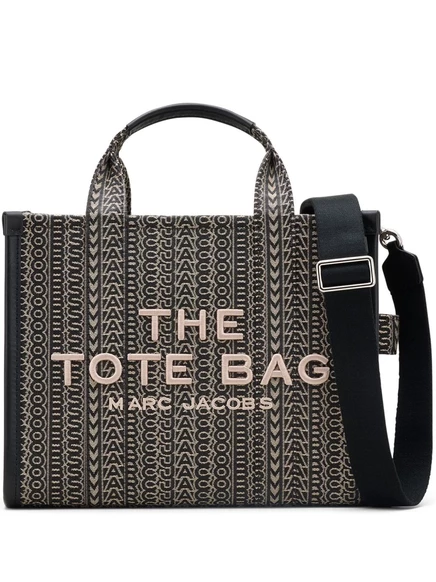 Жаккардовая сумка-тоут среднего размера Marc Jacobs с монограммой black