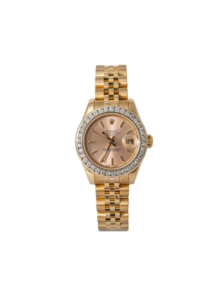 Женские часы Rolex Datejust 27 мм желтое золото, розовые
