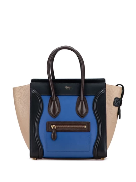 Кожаная сумка для багажа из микро-трехцветной кожи Celine, бывшая в употреблении в 2015 году blue