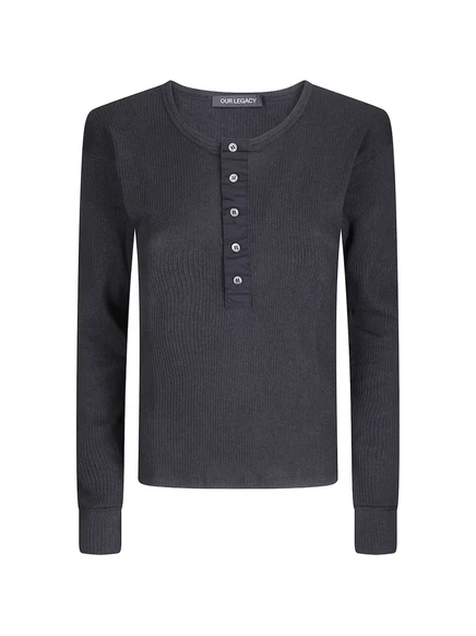 Женский лонгслив OUR LEGACY Gentle Henley, серый