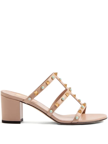 Босоножки Valentino Garavani 60 мм, украшенные стразами Rockstud pink