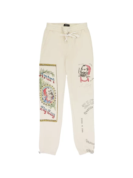 Мужские спортивные штаны Amiri Sketch Zig-Zag, бежевые