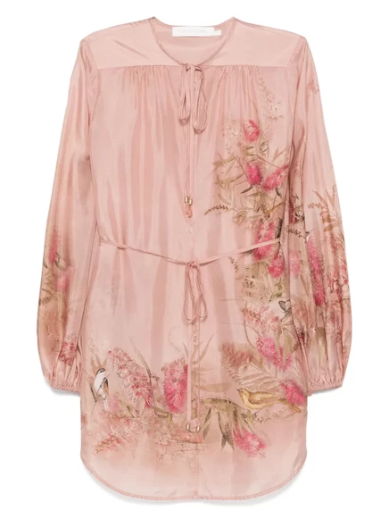 Каскадная блузка ZIMMERMANN  pink