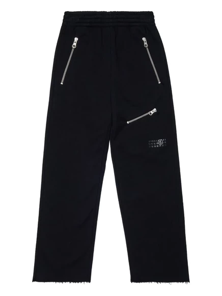 Детские хлопчатобумажные спортивные брюки MM6 Maison Margiela black