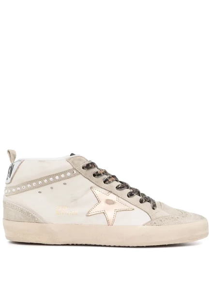 Женские кеды Golden Goose Mid Star с кристаллами, молочно-белые