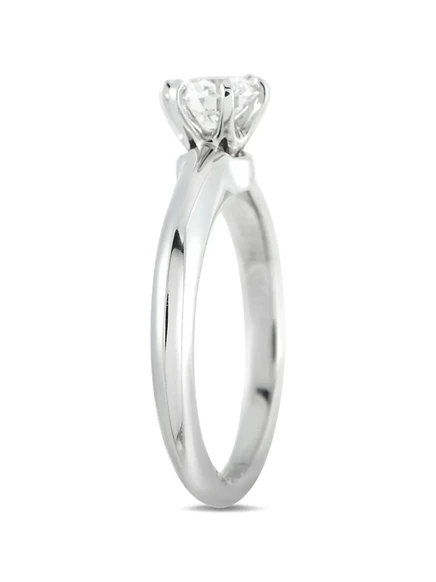 Кольцо Tiffany & Co. с бриллиантом, серебристое