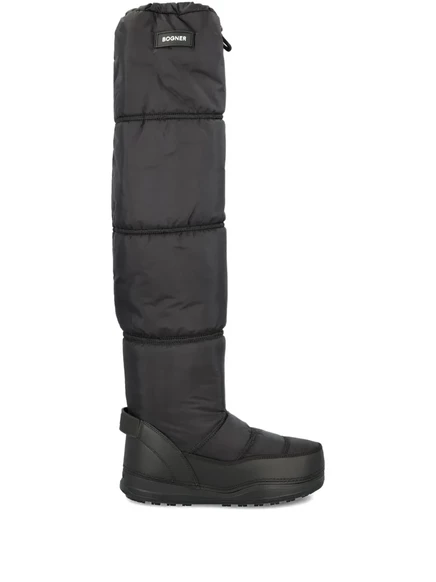 Женские стеганые сапоги Bogner выше колена, черные