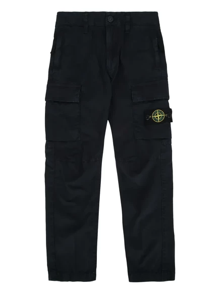 Брюки для мальчиков Stone Island Junior карго с нашивкой Compass, синие