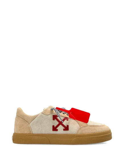 Мужские низкие кеды Off-White с аппликацией-стрелой, бежевые