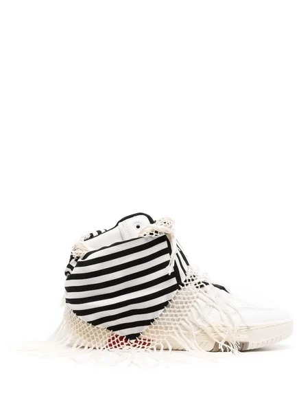 Кроссовки с высоким берцем, украшенные банданой Saint Laurent Smith white