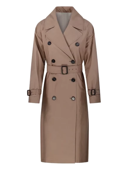 Двубортное пальто Max Mara Candida с поясом brown