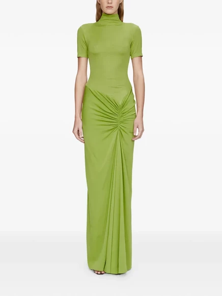 Женское платье Christopher Esber Fusion Ruched Tee, лаймовое