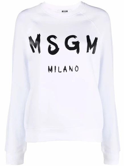 Толстовка с круглым вырезом и принтом с логотипом MSGM white