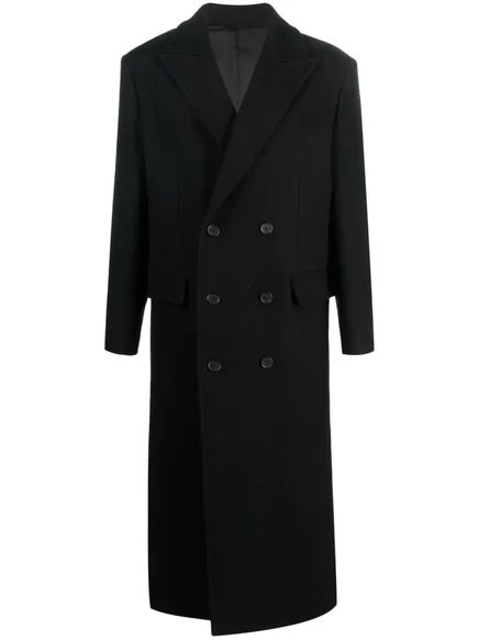 Мужское длинное двубортное пальто Filippa K, черное