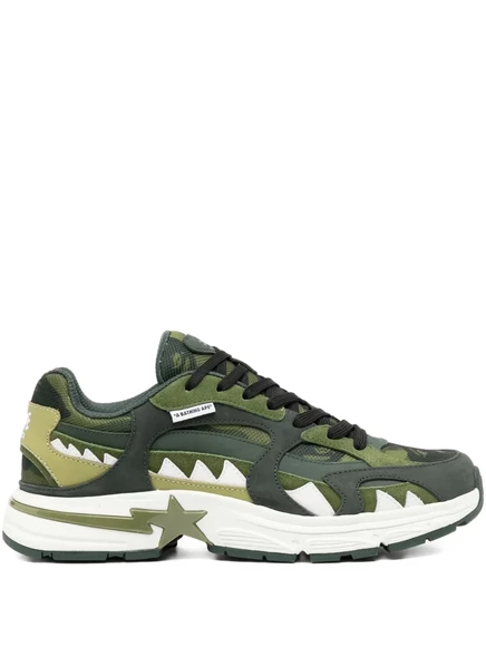 Кроссовки A Bathing Ape со звездами, хаки