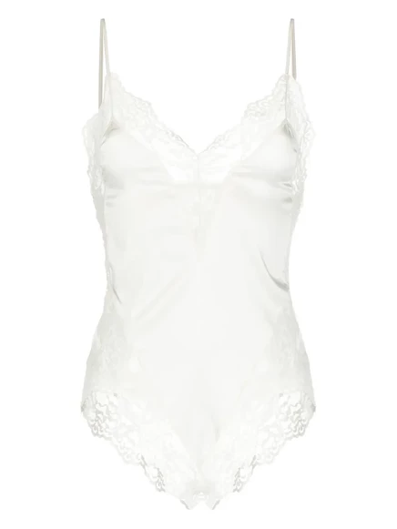 Женское кружевное боди Fleur du Mal Venus, белое