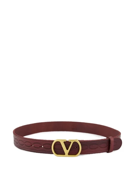Фирменный кожаный ремень Valentino Garavani VLogo red